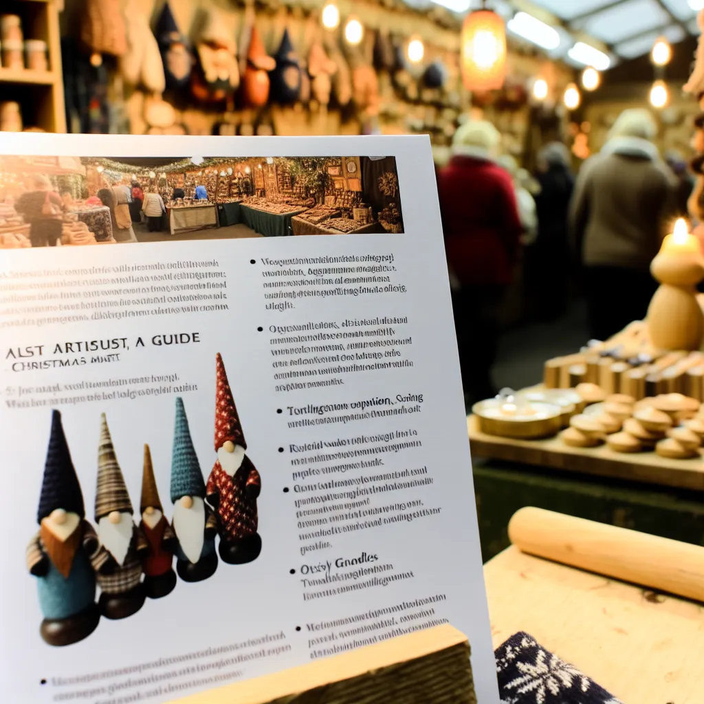 Atmosférický vánoční stánek s ručně vyráběnými dekoracemi a osvětlením