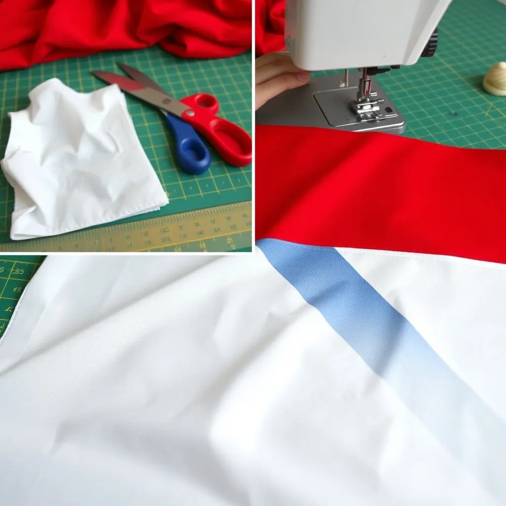 Česká vlajka vyrobená doma z látky – DIY projekt krok za krokem