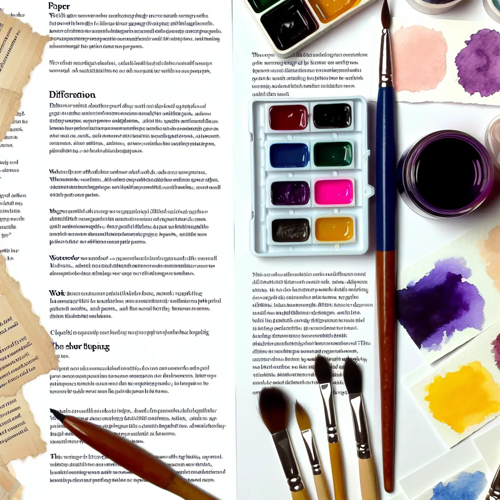 Detailní pohled na různé textury uměleckých papírů pro akvarel a kresbu