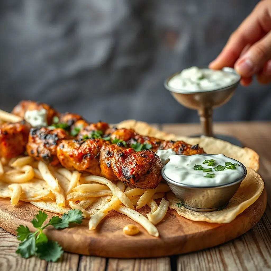 Domácí kebab - marinované maso s orientálním kořením v misce