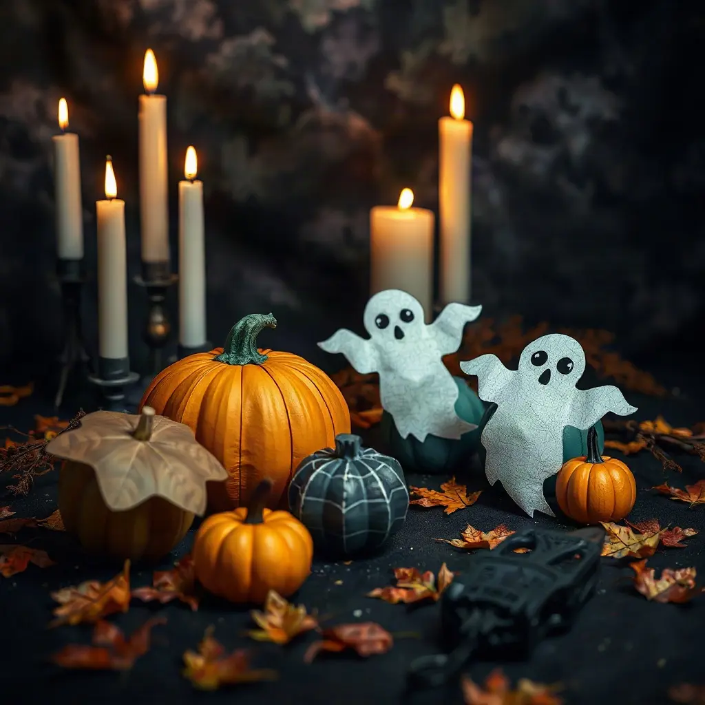 Halloween vyrábění z papíru – přehled papírových dekorací na stůl
