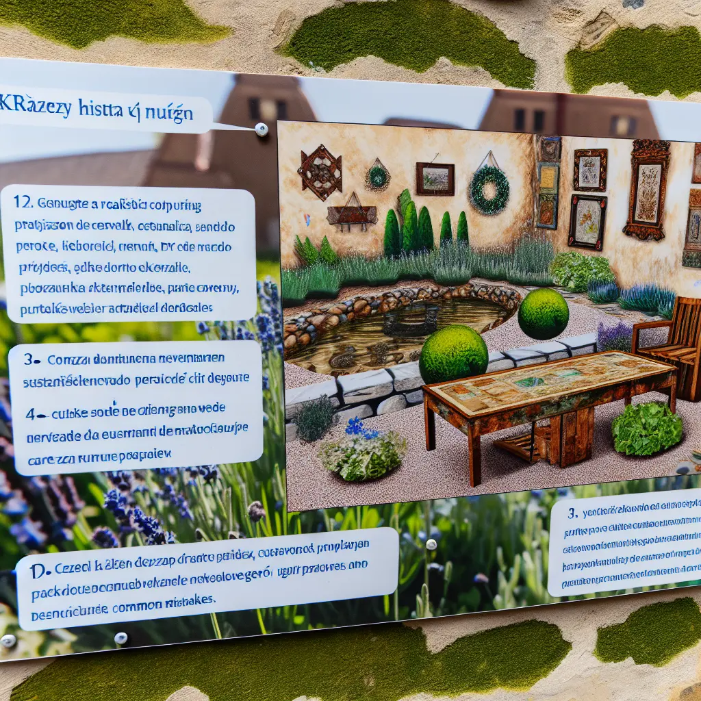 Idylická Krafferova zahrada s přírodními prvky a ručně vyrobeným nábytkem, zdůrazňující udržitelnost.