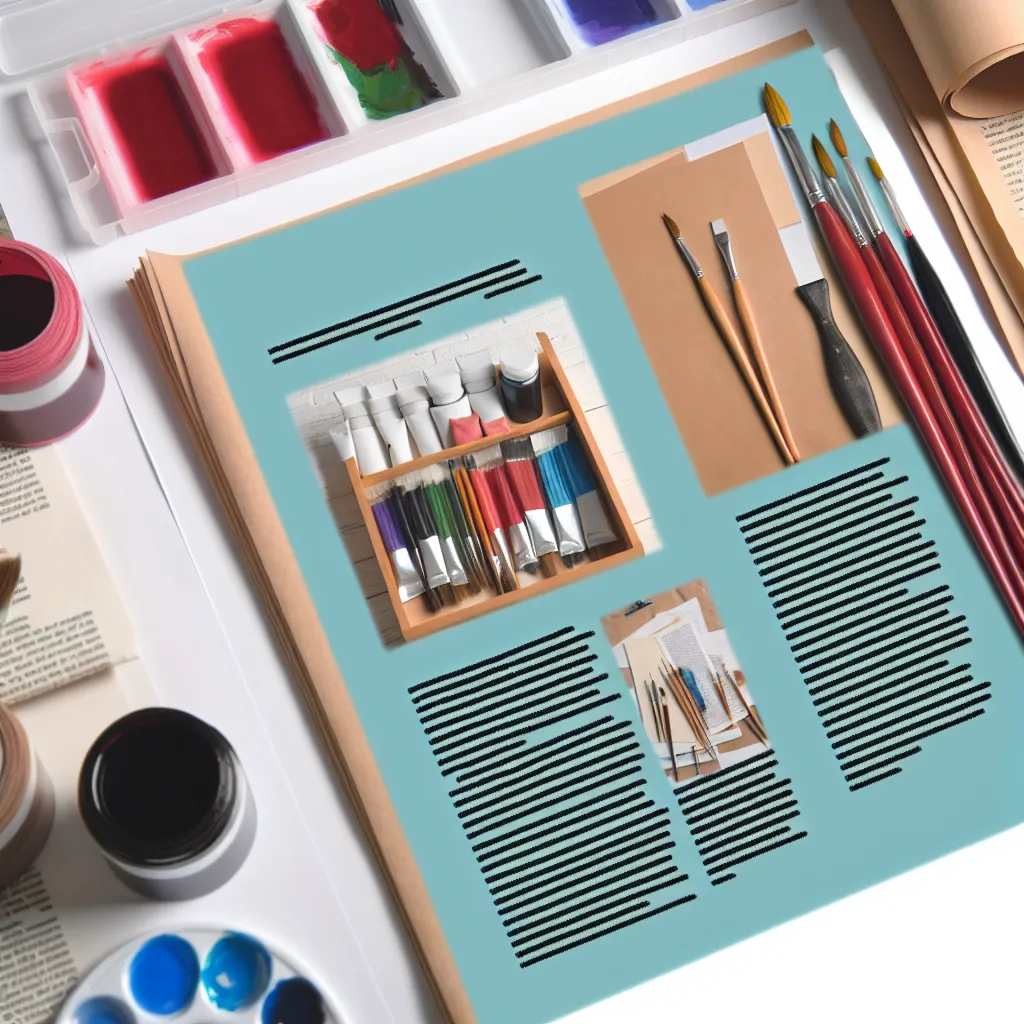 Inspirativní pracovní stůl umělce s výtvarnými potřebami Arttuš