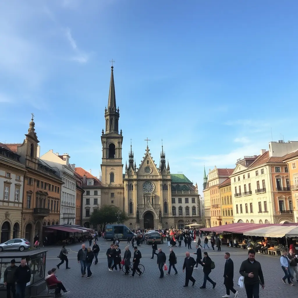Kostel Nejsvětějšího Srdce Páně na náměstí Jiřího z Poděbrad – architektura Josipa Plečnika