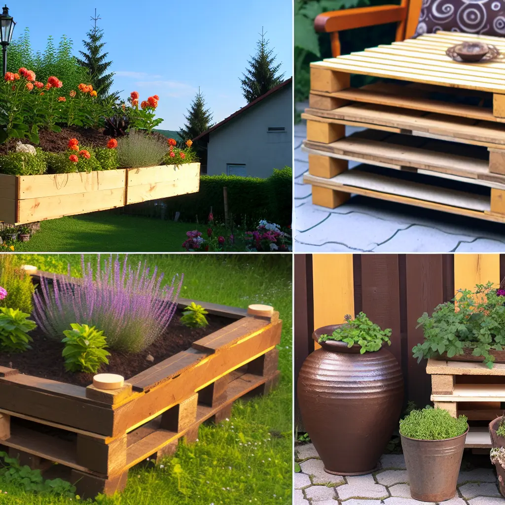 Krásná česká zahrada s vyvýšenými záhony a rozmanitou zeleninou.