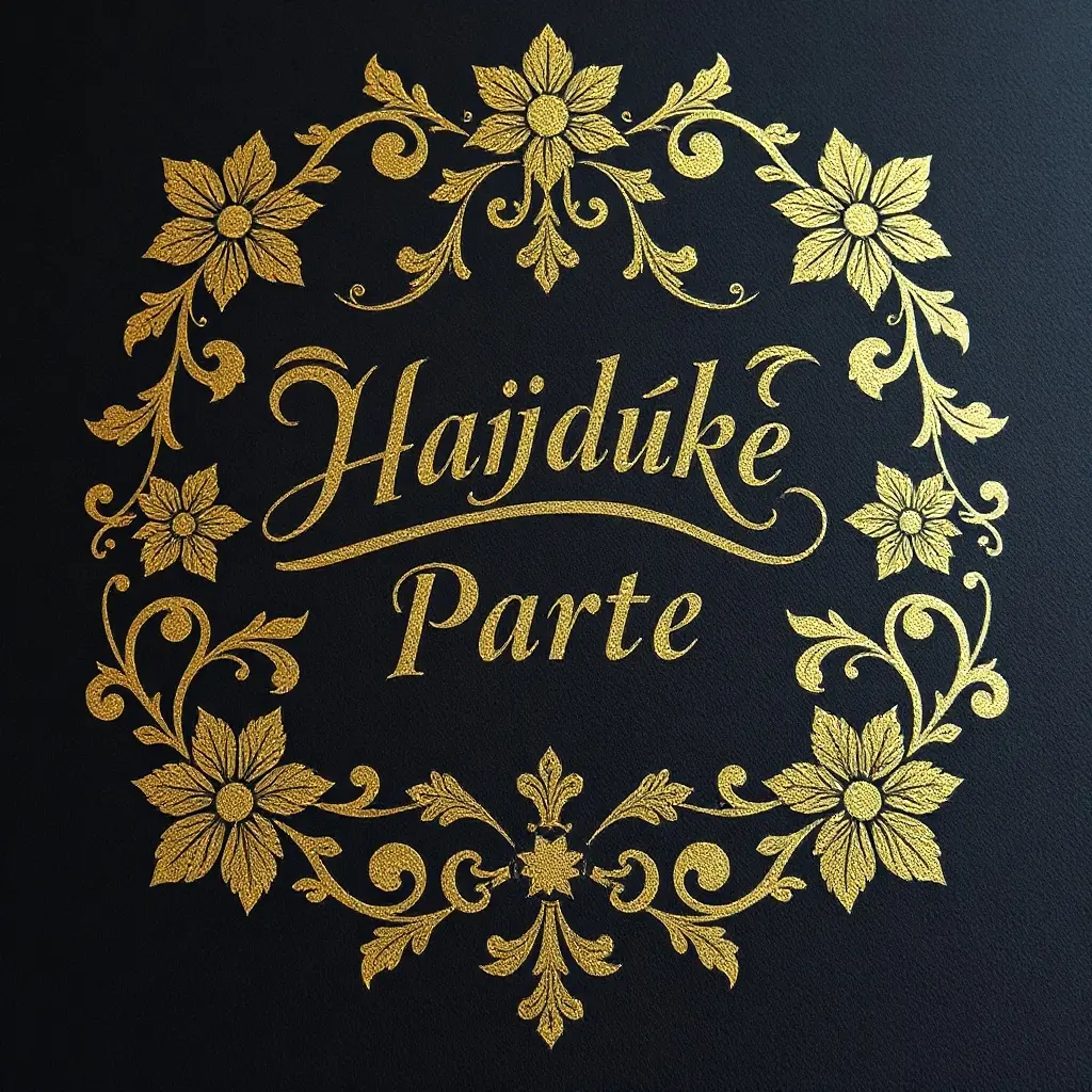 Materiály a nástroje pro výrobu hajdukové parte – karton, embossing prášek, stuha a kaligrafické pero