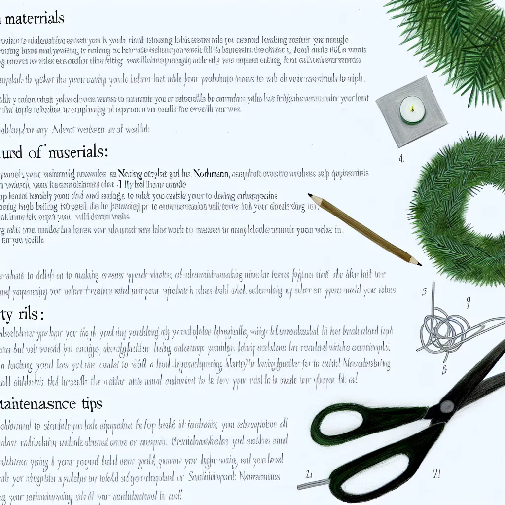 Materiál a nástroje pro výrobu adventního věnce rozložené na stole