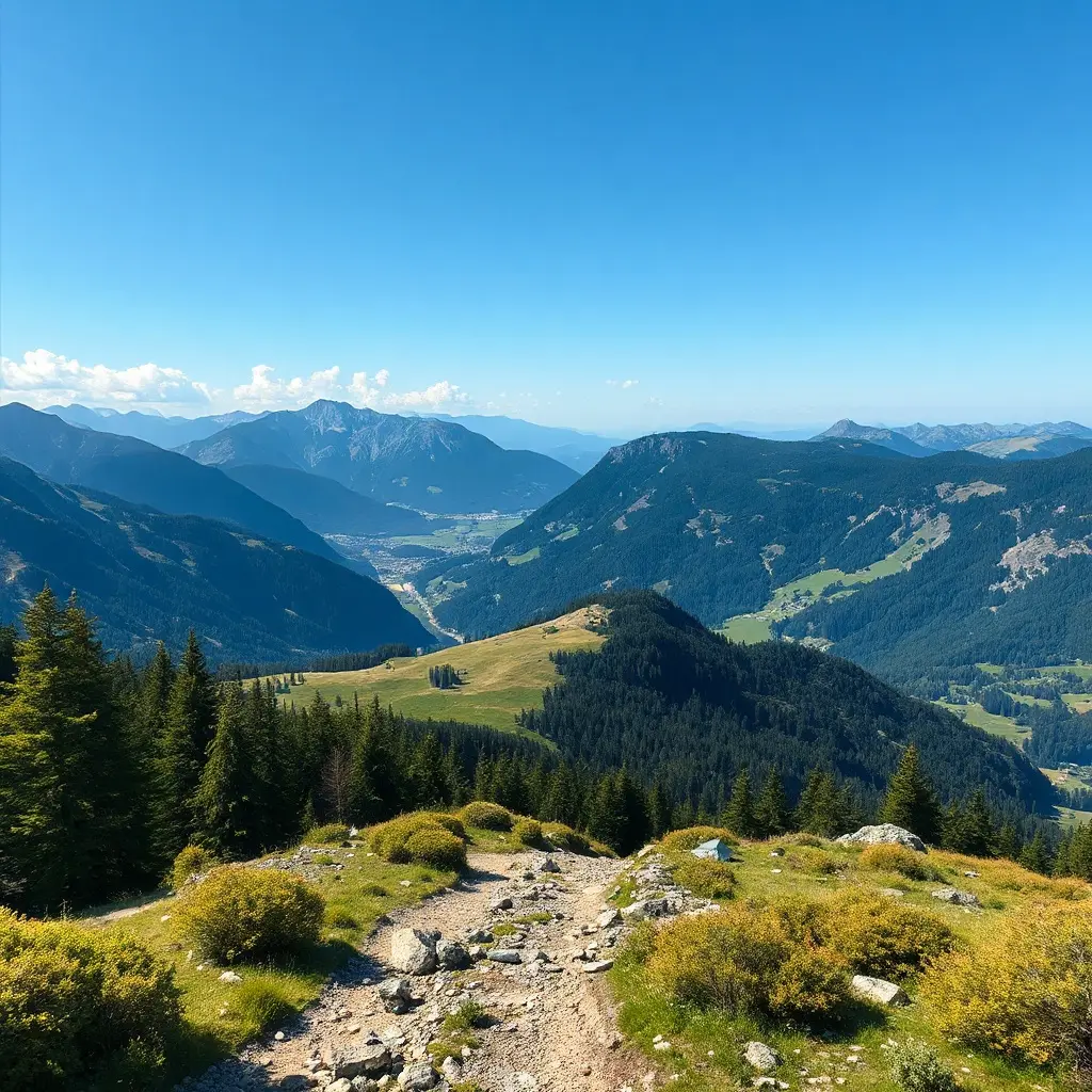 Panoramatický pohled na Humpolec a okolní krajinu Vysočiny za proměnlivého počasí