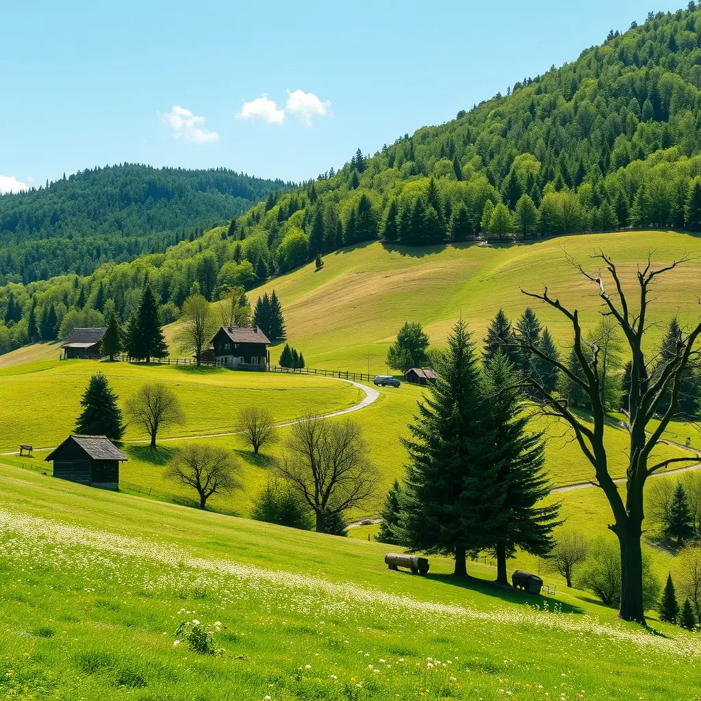 Panoramatický pohled na Kyjov s jihomoravskou krajinou a letní oblohou