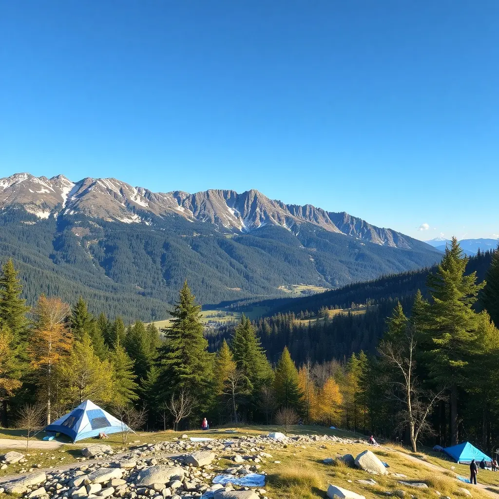 Panoramatický pohled na Milovice a okolní Polabskou nížinu za slunečného počasí