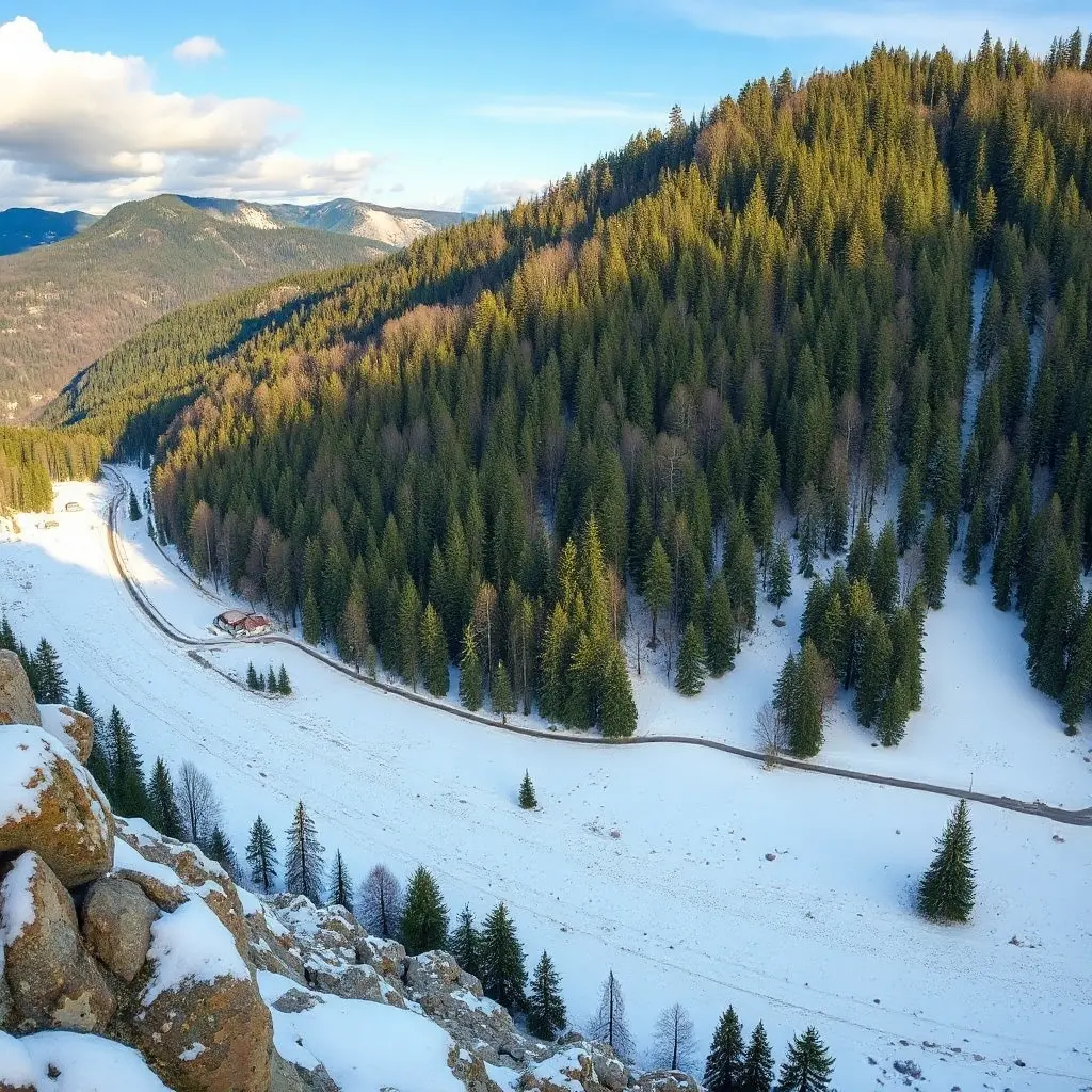 Panoramatický pohled na Sokolov a Krušné hory na podzim