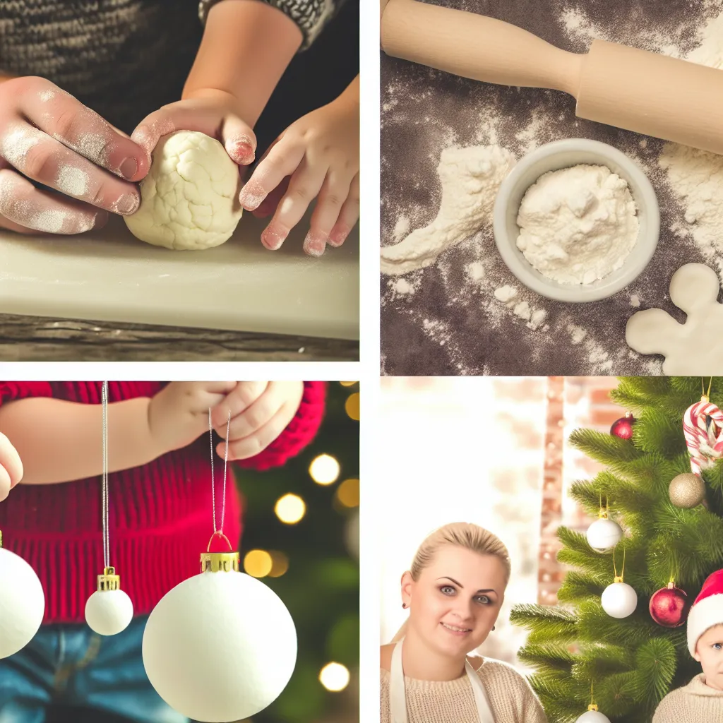 Rodina společně tvoří vánoční ozdoby u stolu plného materiálu