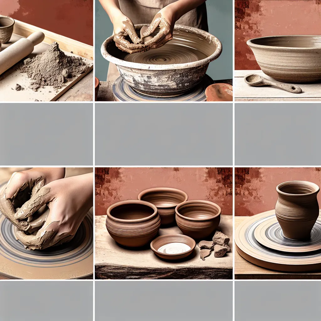 Ruce hnětoucí hlínu v keramické dílně pro výrobu keramiky andee