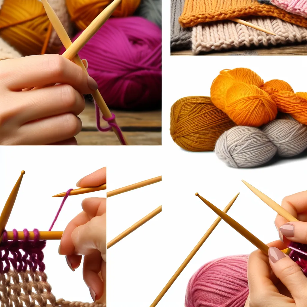 Ruce pletoucí hořčicově žlutou šálu na dřevěných jehlicích