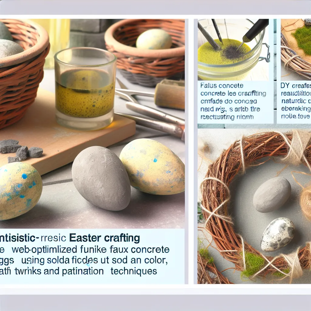 Stylové velikonoční dekorace a materiály na dřevěném stole inspirované Pinterestem