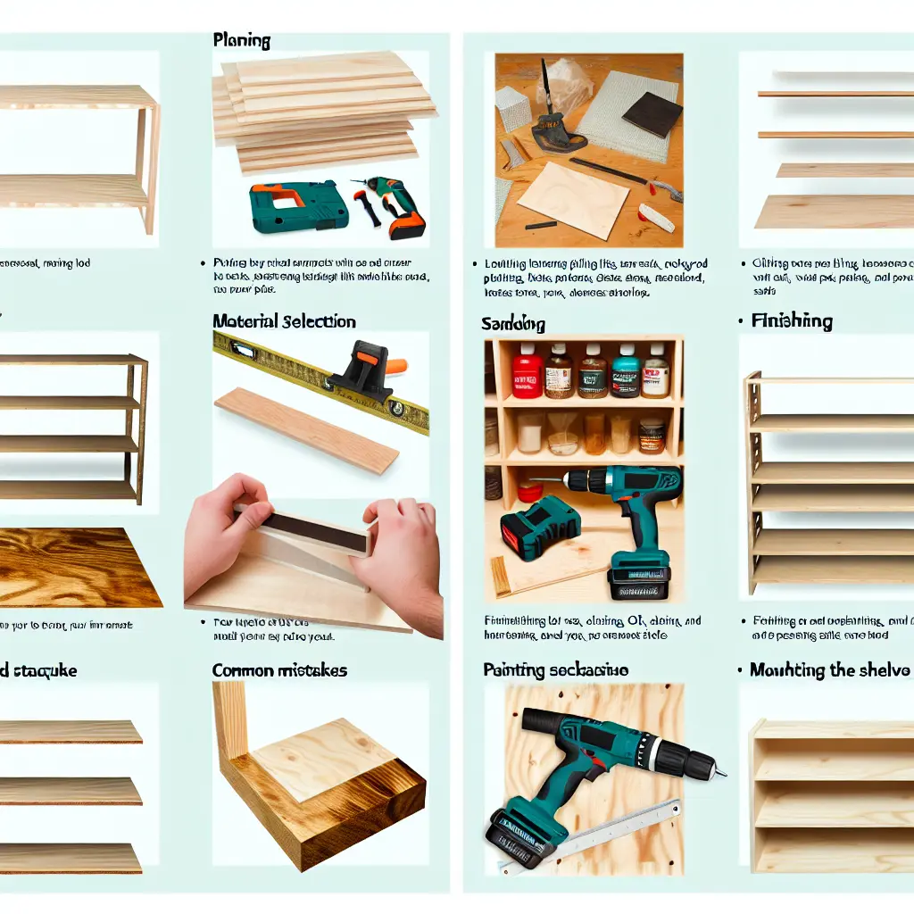 Tabulka s porovnáním materiálů pro výrobu polic: masivní dřevo, lamino, překližka, recyklované palety a kov. Zvýrazněny jsou výhody a nevýhody každého materiálu pro kutily.