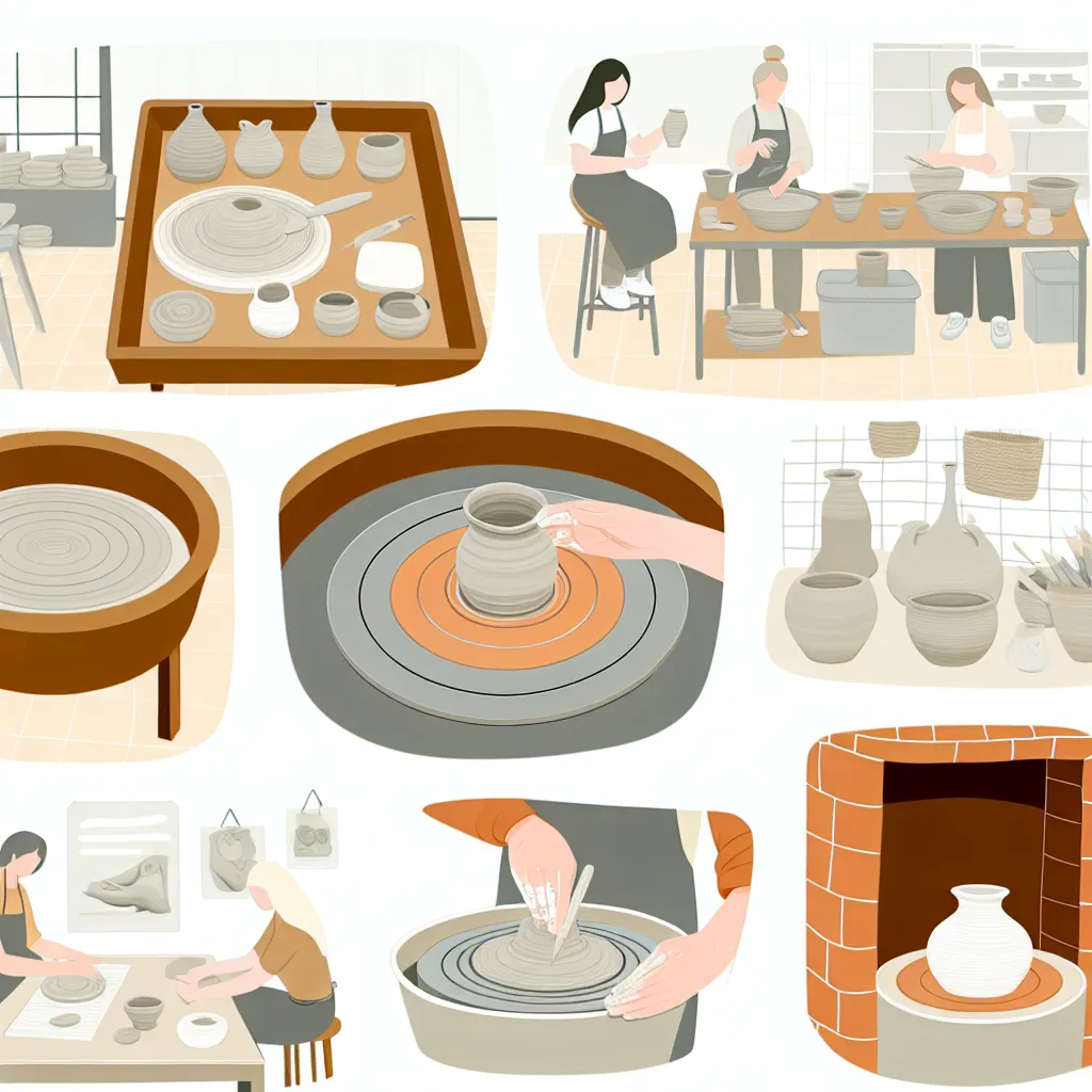 Vybavení domácí keramické dílny s nástroji a pecí