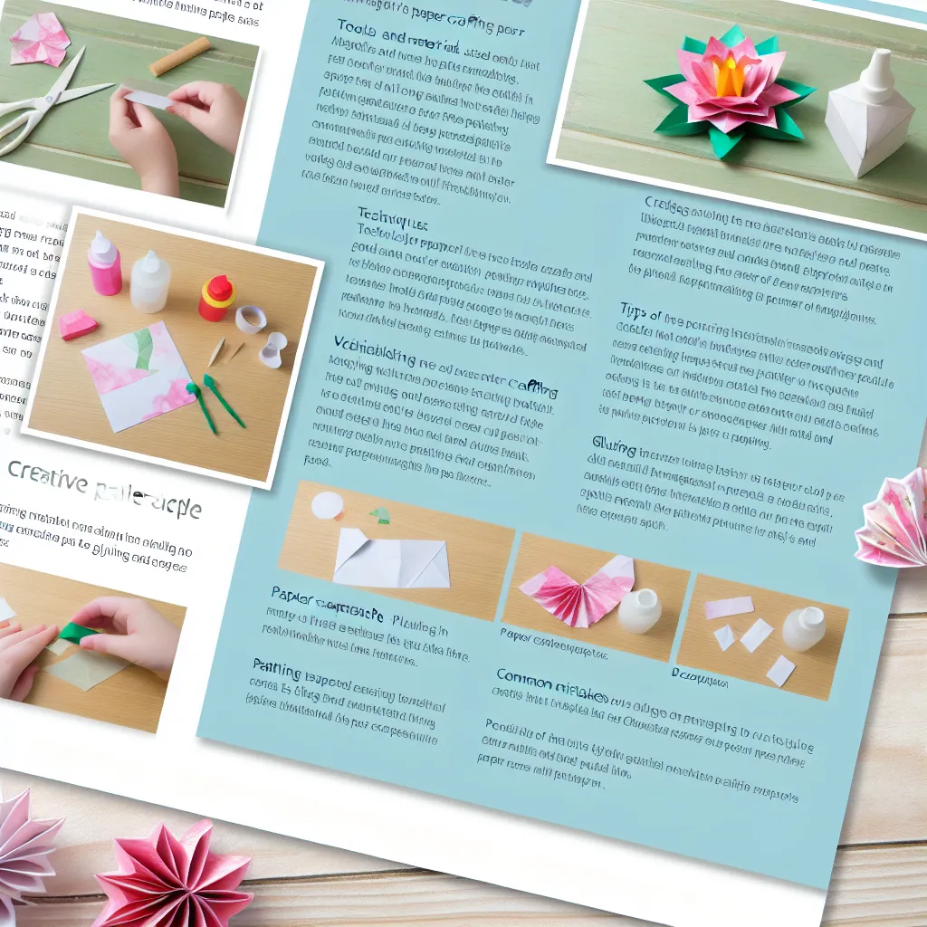Základní nástroje pro kreativní tvoření z papíru včetně podložky a skalpelu